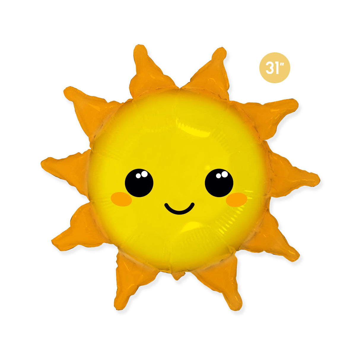 Cute Sun Foil Balloon 31-inch - Sunshine Rainbow Birthday Party Decorations, Kids Sun Balloon